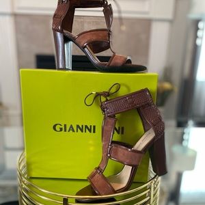 Gianni Bini leather/suede gladiator heels.